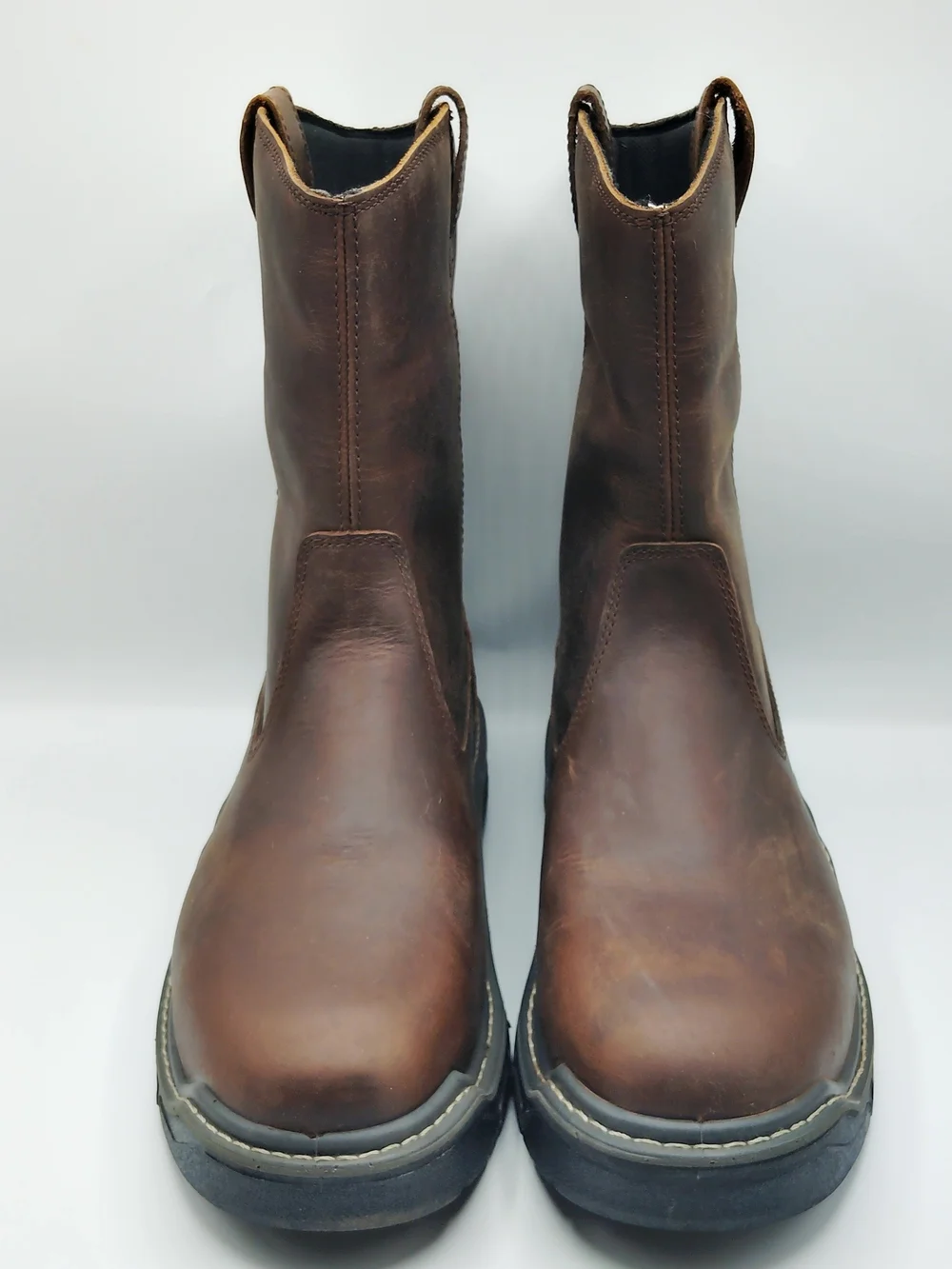 New Wolverine Brown Leather Work Boots - Insulated Pull-On Safety Boots